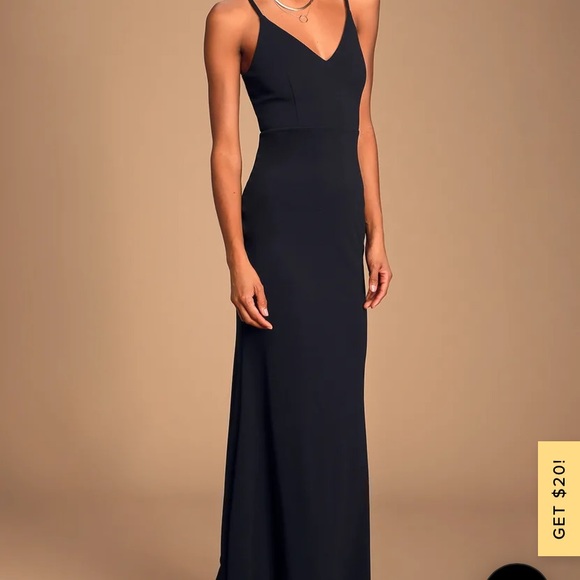 Moments Of Bliss Black Backless Mermaid Maxi Dress - Never worn size S - Picture 3 of 4